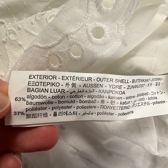 Zara Kids Baby Girl White Eyelet Lace Lined Dress Size 9-12 months, NWT - Picture 10 of 11